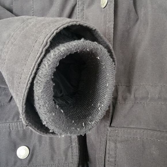 Abercrombie Kids Parka Winter Jacket Coat A&F Sz 5/6 Unisex Black Sherpa Warm - Picture 5 of 10